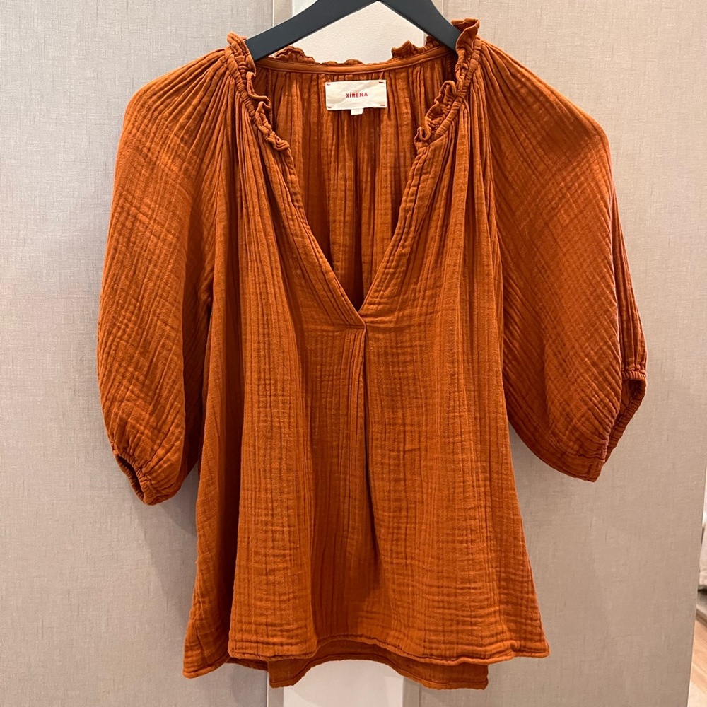 super cute rust Xirena blouse, gently worn